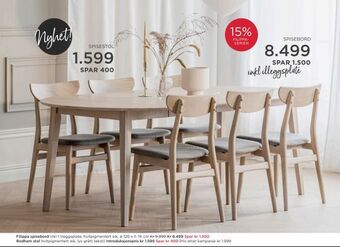 Møbelringen Filippa spisebord tilbud