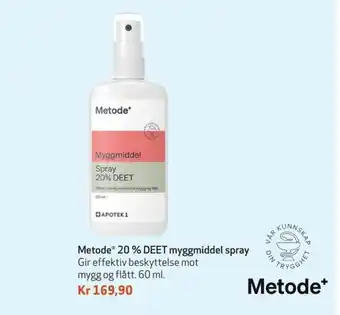 Apotek 1 Metode 20% Deet myggmiddel spray tilbud