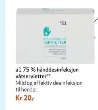 Apotek 1 a1 75% hånddesinfeksjon våtservietter tilbud