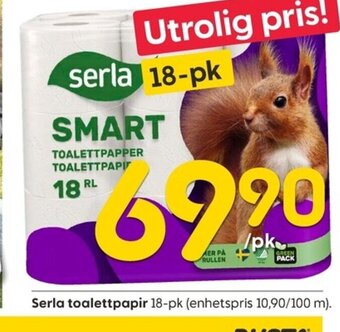 Rusta Serla toalettpapir tilbud