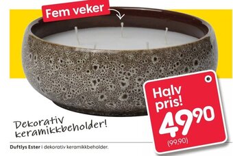 Rusta Duftlys Ester tilbud