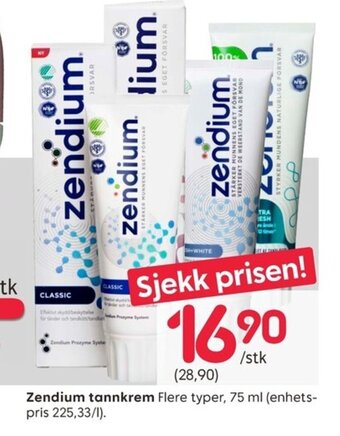 Rusta Zendium tannkrem tilbud