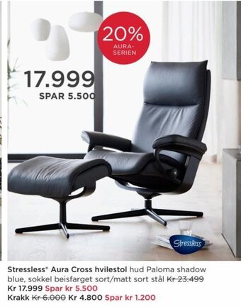 Møbelringen Stressless Aura Cross hvilestol tilbud