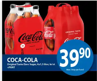 MaxiMat Charlottenberg Coca-Cola Original Taste/Zero Sugar 4x1,5Liter tilbud