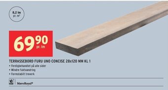 Montér Terrassebord Furu Uno Concise 28x120 MM KL 1 tilbud