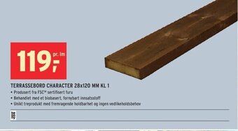 Montér Terrassebord Character 28x120 MM KL 1 tilbud