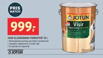 Montér Jotun Visir Oljegrunning Pigmentert 10 L tilbud