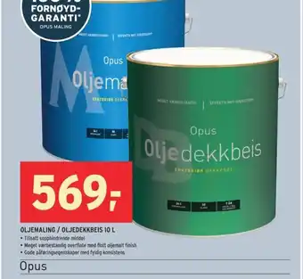 Montér Opus Oljemaling /Oljedekkbeis 10 L tilbud