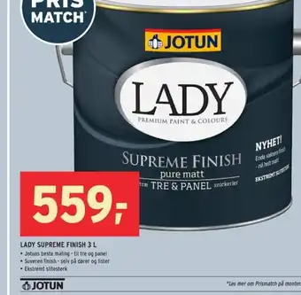 Montér Jotun Lady Supreme Finish 3 L tilbud