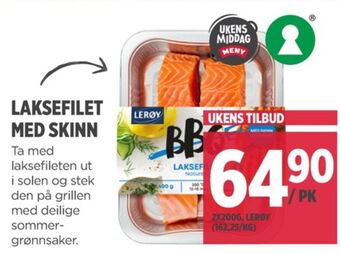 Meny Lerøy laksefilet tilbud