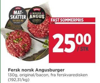 Meny Fersk norsk Angusburger tilbud