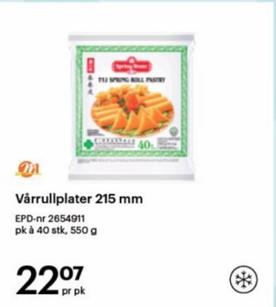 Storcash Vårrullplater 215mm tilbud