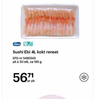 Storcash Sushi Ebi 4L Kokt Renset tilbud