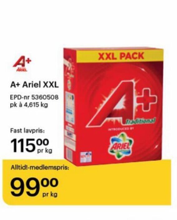 Storcash A+ Ariel XXL tilbud