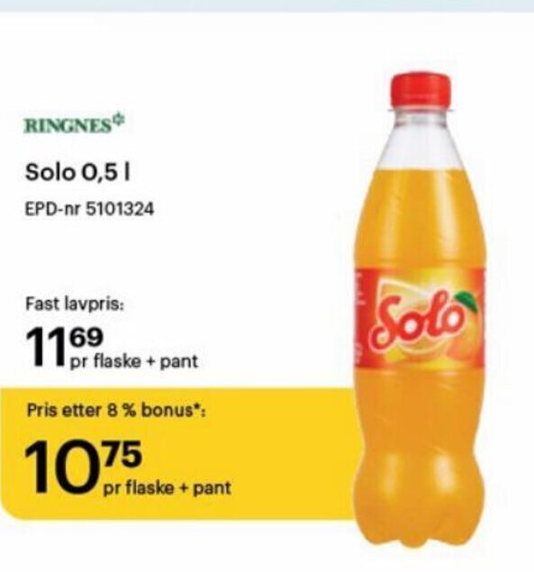 Storcash Solo 0,5L tilbud