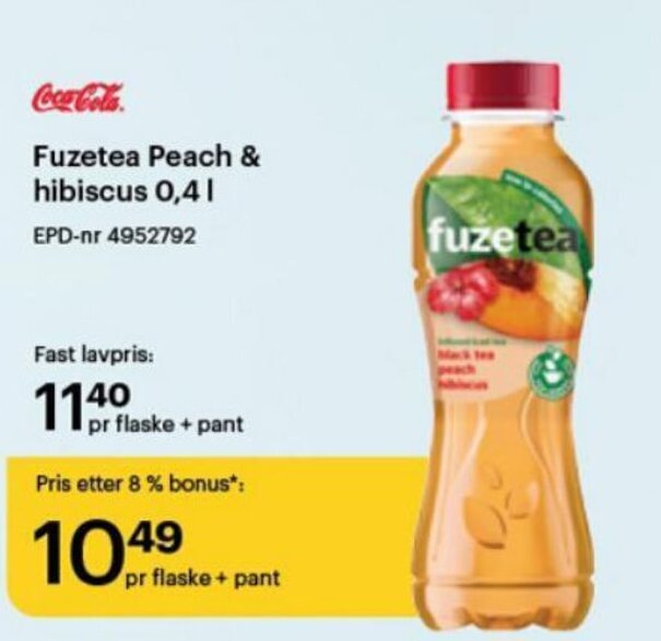 Storcash Fuzetea Peach & Hibiscus 0,4L tilbud