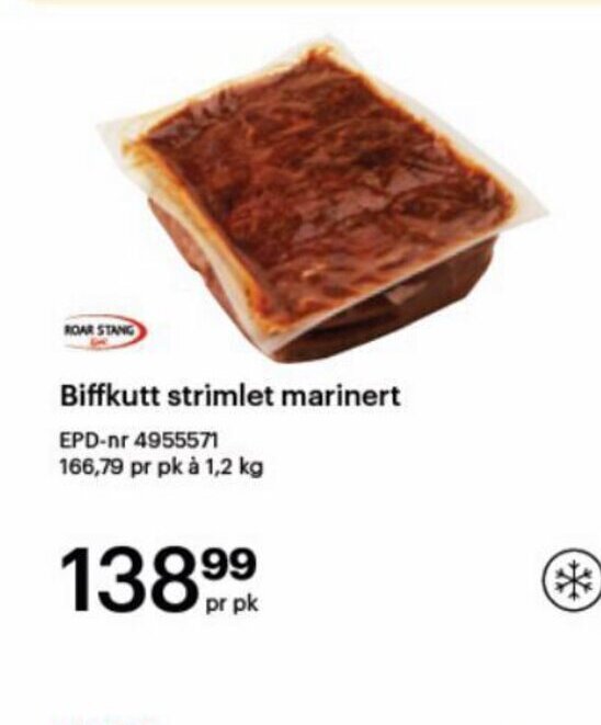 Storcash Biffkutt Strimlet Marinert tilbud