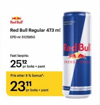 Storcash Red Bull Regular 473ml tilbud