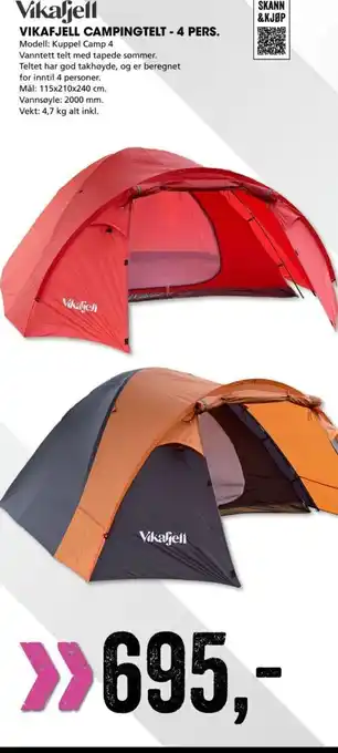 Sport Outlet Vikafjell Campingtelt 4pers tilbud