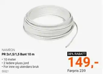 Elektroimportøren Namron Pr 2x1,5/1,5 Brunt 10m tilbud