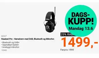 Headset Pro-Hørselvern Med DAB Bluetooth Og Mikrofon