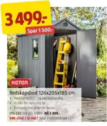 Jula Keter Redskapsbod 126x205x185 cm tilbud