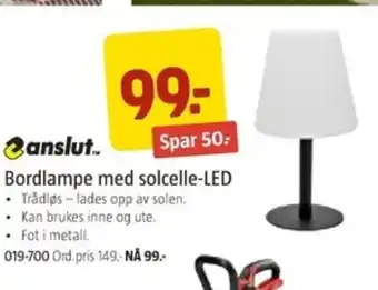 Jula Anslut Bordlampe med solcelle-LED tilbud