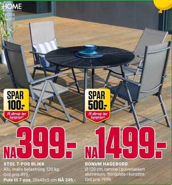 Europris Bonum hagebord tilbud