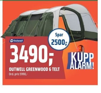 Coop Obs Outwell Greenwood 6 Telt tilbud