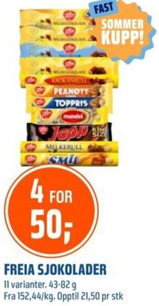 Coop Obs Freia Sjokolader tilbud