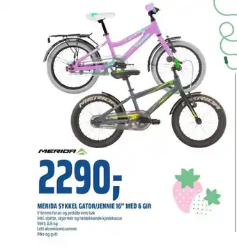 Coop Obs Merida Sykkel Gator/Jennie 16" Med 6 Gir tilbud