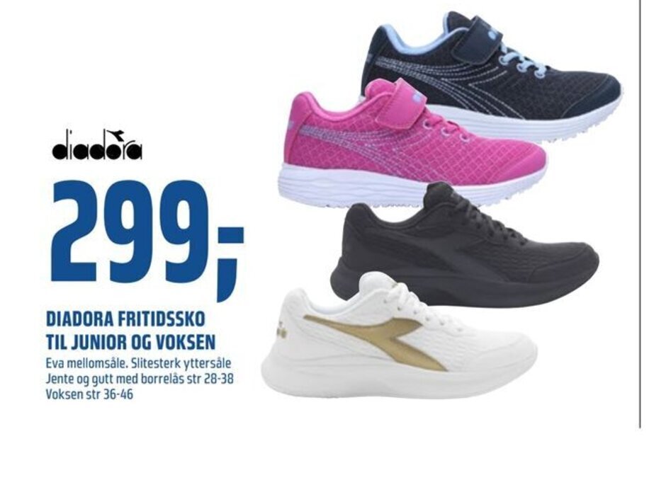 Coop Obs Diadora Fritidssko Til Junior Og Voksen tilbud