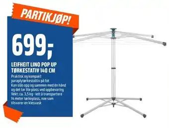 Coop Obs Leifheit Lino Pop Up Tørkestativ 140 Cm tilbud