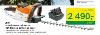 Felleskjøpet Stihl batteridrevet hekksaks HSA 56 med batteri og lader tilbud