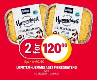 Coop Extra Lofoten hjemmelaget fiskegrateng tilbud