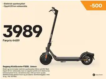 XXL Sport Segway KickScooter F20D, Unisex tilbud