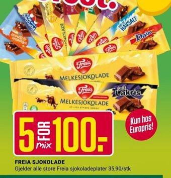 Europris Freia Sjokolade tilbud