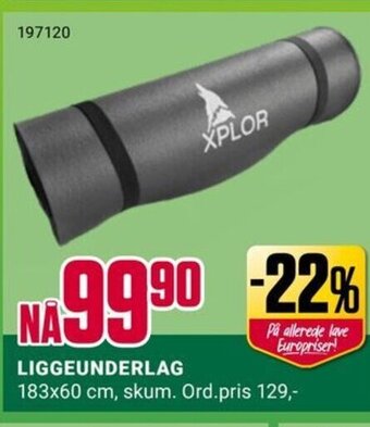 Europris Liggeunderlag tilbud