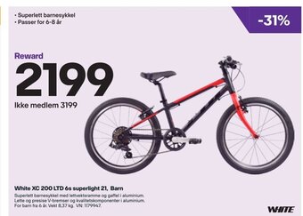 XXL Sport White XC 200 LTD 6s Superlight 21 Barn tilbud