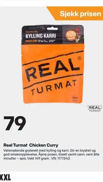 XXL Sport Real Turmat Chicken Curry tilbud
