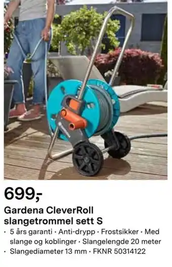 Felleskjøpet Gardena Cleveroll Slangetrommel Sett S tilbud