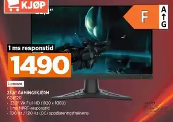 POWER LENOVO 23,8" gamingskjerm tilbud