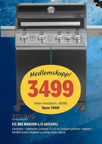 Coop Obs FCC BBQ mansion 4,15 gassgrill tilbud