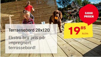 Byggmax Terrassebord 28 x120 tilbud