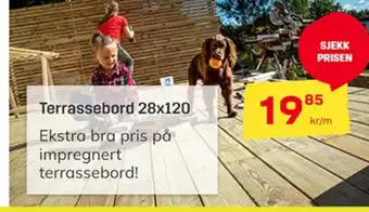 Byggmax Terrassebord 28 x120 tilbud