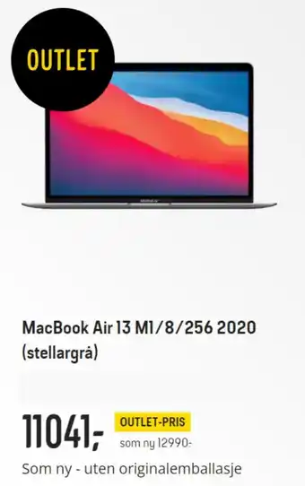 Elkjøp MacBook Air 13 MI/8/256 2020 (Stellargrå) tilbud