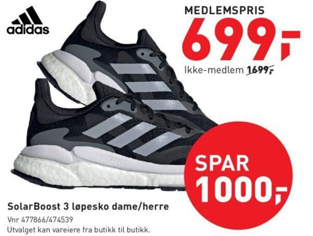 Intersport Solar Boost 3 løpesko dame/herre tilbud