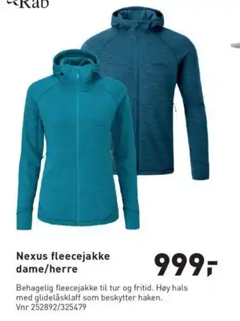 Intersport Nexus fleecejakke dame/herre tilbud