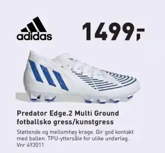 Adidas Predator Edge.2 Multi Ground fotballsko gress/kunstgress
