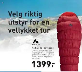 Intersport Kodiak 10 l sovepose tilbud